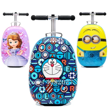 

Kids scooter suitcase storage trolley case luggage skateboard for children carry-on kids luggage ride trolley case toy on wheels