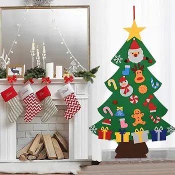 

Christmas Wall Decoration Non-Woven Fabric DIY Party Child Durable Felt DIY Christmas Tree DIY Christmas Snowman Self-Sticking