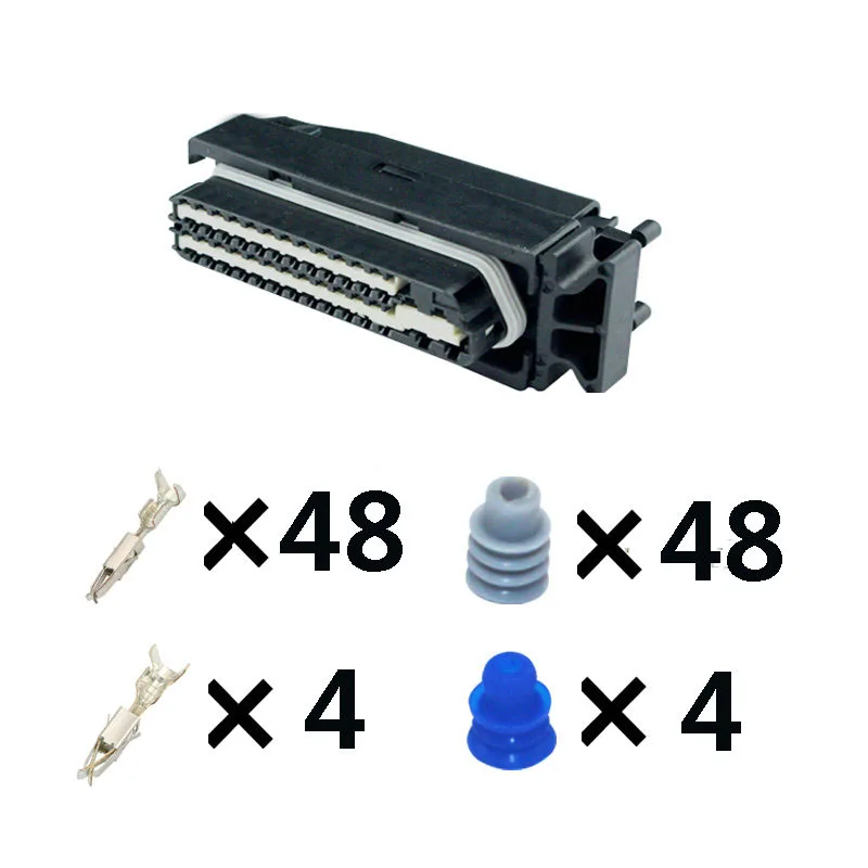 

1set 52 Pin ECU Automotive Tyco connector 1393450-1 1393450-3 1393454-6 1J0 906 380 B V23542-C1052-B100 with shell 1393454-6