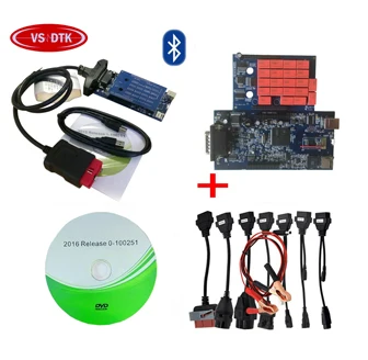 Лучший V8.0 PCB VD DS150E CDP 2016R0 VCI с Bluetooth keygen obd obd2 диагностический инструмент+ 8 автомобильных кабелей для грузовиков - Цвет: with Bluetooth