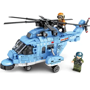

Toys For Children Q Version Straight -18 Universal Helicopter Educational Assembled Fighter Model Building Blocks Brick Kids R70
