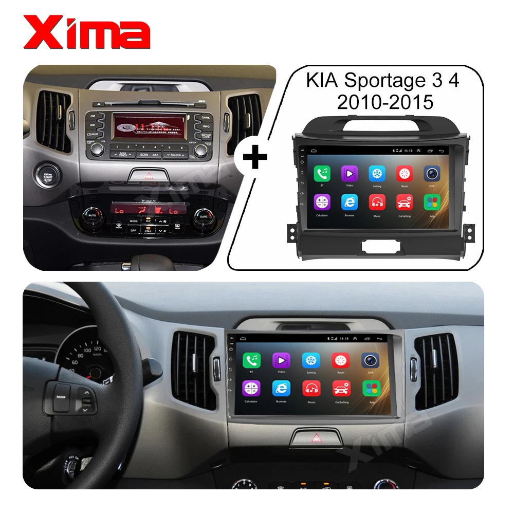  2Din Android 9.0 DSP auto Radio Multimedia Video Player GPS navigation for KIA Sportage 3 2010 2011