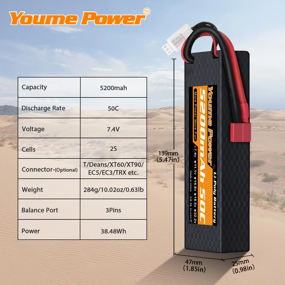 DXF Oplaadbare lithium-polymeer-accu, 5200mAh, 22,2V, 6S, 80C, XT60, meerkleurig, voor helikopters en kleinere vliegtuigen zoals Align Gaui KDS ElyQ Trex-550/600 (2 stuks