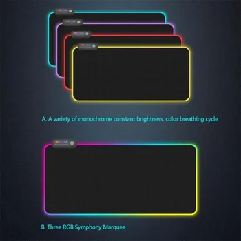 

LED Light Keyboard Pad Thick Colorful Lighting Game Mouse Pad Security Silicone Material Mouse Pad