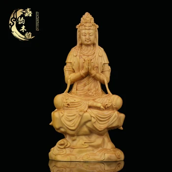 

Sculpture Crafts Boxwood carving Home accessories Wooden artwork Guanyin ornaments Buddhist gifts Tea table ornaments