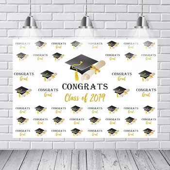 

Bachelor Cap Diploma Backdrop for Photo Studio Class of 2019 Graduation Photography Backgrounds 7x5ft Vinyl