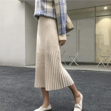Черная абрикосовая юбка-пачка для женщин модные длинные юбки с высокой талией falda женские зимние юбки Повседневная плиссированная юбка mujer
