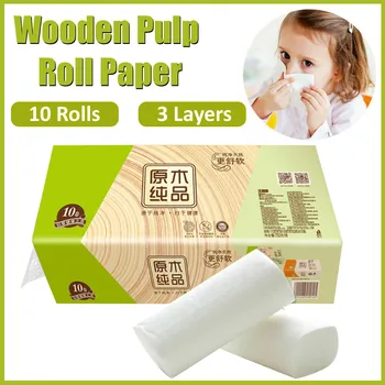 

3-Ply 10 Paper Rolls Home Bath Paper Bath Toilet Roll Paper Toilet Paper White Toilet Paper Toilet Roll Tissue Towels Tissue