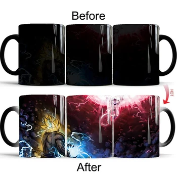 

Drop Shipping 1Pcs 350ml New Creative Cartoon Anime Dragon Ball Creative Milk Coffee Cup Color Changing Mug Gift for Children