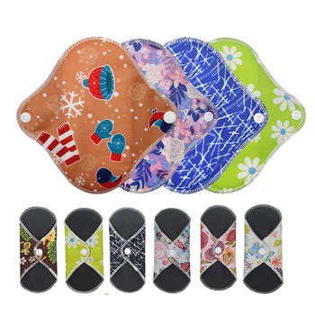 

Washable Pads For Women Bamboo Charcoal Cloth Serviette Hygienique Lavable Menstrual Sanitary Nappy Towel Pad Reusable Gaskets