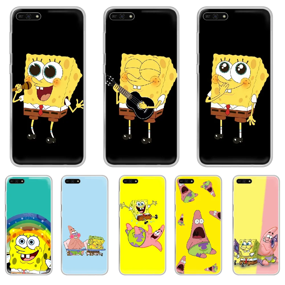 

Sponge Cute SquarePants Phone Case hull For HUAWEI honor mate 7A 8S 8X 9 9X 10 20 30 pro lite transparent funda silicone hoesjes