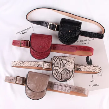 

Ins Retro Semicircle Bag Crocodile Belt Women's Bag Fashion Belt Bag Purses and Phone Bags