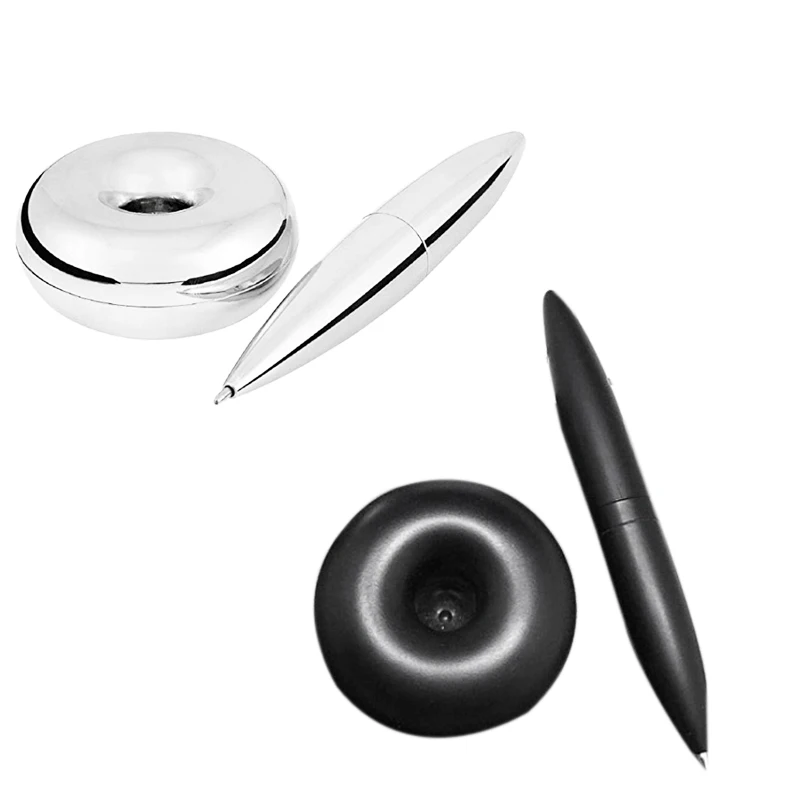 

Floating Pen with Magnetic Base Chrome Ball Point Writing Pen with Magnet Holder Office Paper Weight