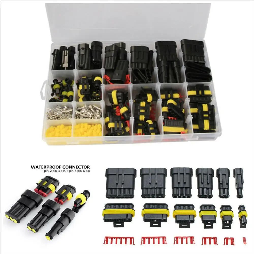 

708Pcs 12V Waterproof Car Electrical Wire Connectors Terminals Assortment Kit Male and Female Terminal Connectors for Motorcycle