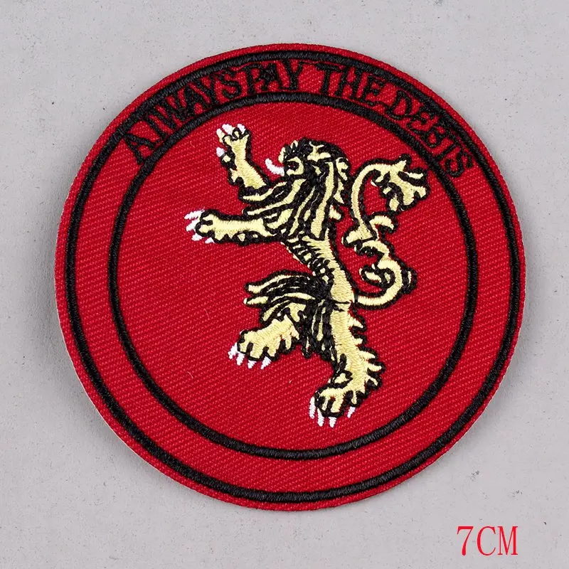 5P-PE4738CT Игра престолов рок-группы нашивки для одежды Сделай Сам полоса вышитая железная нашивка на одежду Металлические Значки для рюкзаков - Цвет: 5P-PE4738CT