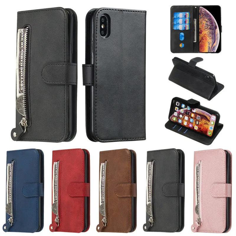 

Zipper Flip Wallet Case For Iphone X XI XIR XR XS Max Fundas Silicone Flip Leather Cover For Iphone 6 7 8 6s Plus Case Capa