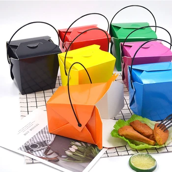 

ZEQIU Portable disposable color kraft paper packaging box Fried rice Hamburg Pasta Salad take-away containers Various Size.