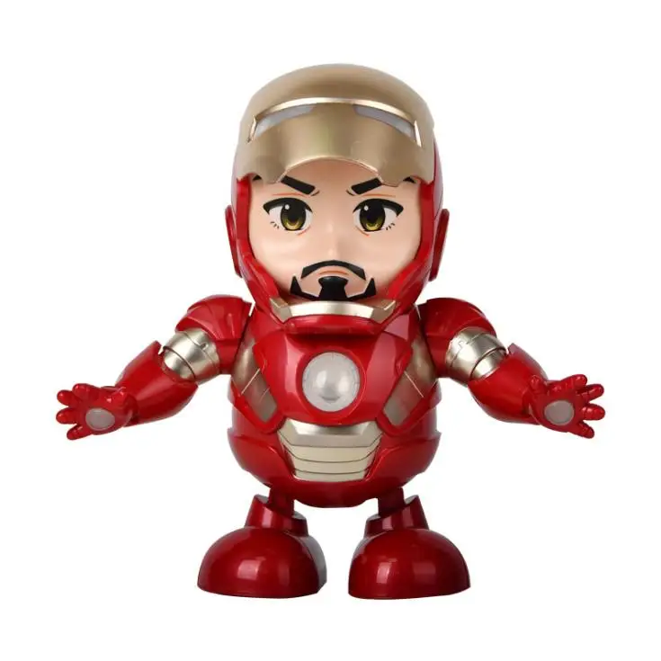 

Marvel 2019 New Avengers Dancing Iron Man Robot with Music LED Flashlight Electric Captain America Toy for Kids Gift
