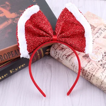 

Xmas Hair Accessories Christmas Red Bowknot Headband Headwear Hairhoop New Year Party Decoration Ornaments Gift