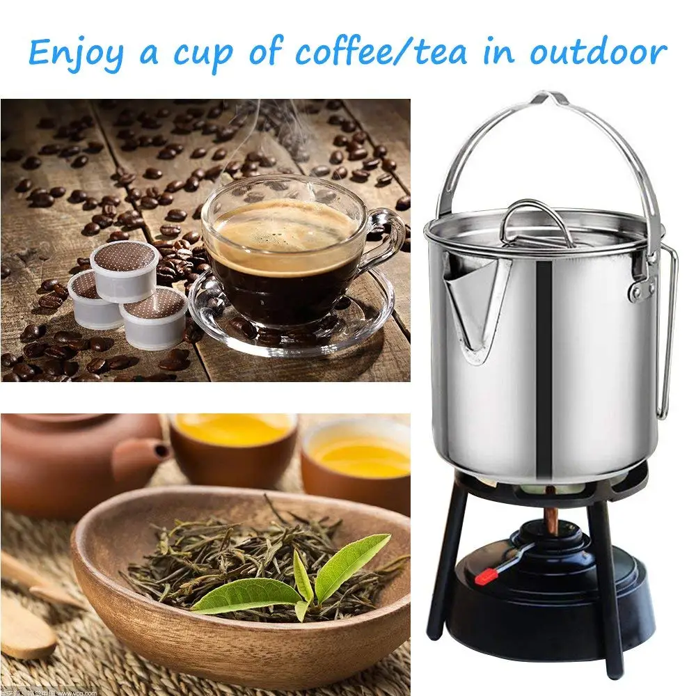 Titanium Pot Camping Kettle Stainless Steel Outdoor Cooking Kettle 1.2l