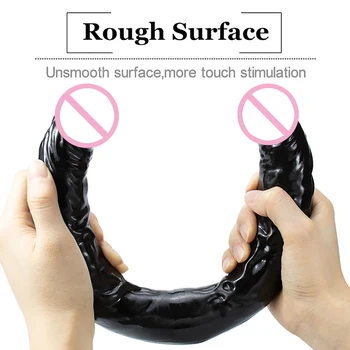 Overlength Double Dildos Soft Double-End Penis Realistic Dual Phallus Double Penetration Dick Stimulate Vagina and Anus Sex Toys 5