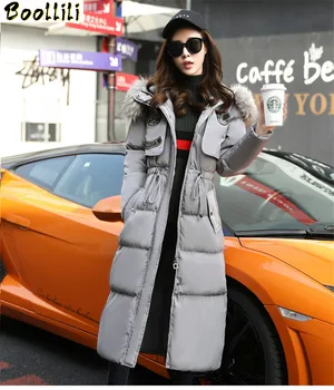 

Boollili Parka Mujer 2020 Cotton Slim Woman Coat Female Winter Jacket Women Long Parkas Hooded Fur Collar Womens Down Jackets