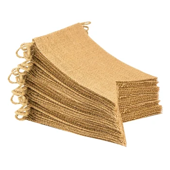

Jute Banner,Swallowtail Flag, DIY Decoration for Holidays, Wedding, Camping, Party and Any Occasion,45Pcs