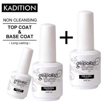 

Manicure Gel Nail Polish Top Coat Long Lasting Strengthen 15ml Transparent UV Primer Gel Nail Polish Art Base Coat Gel Polish