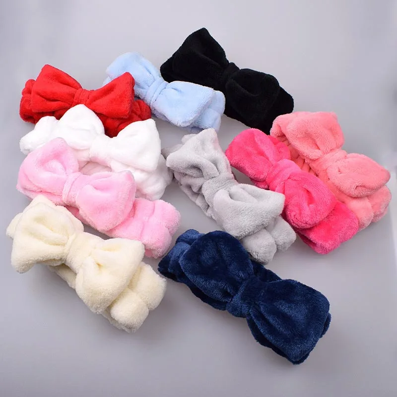 

Fashion Women Makeup Coral Fleece Headband Wash Face Soft Hair Holder Elastic Top Knot Hairbands Girl Headwear Best Gift