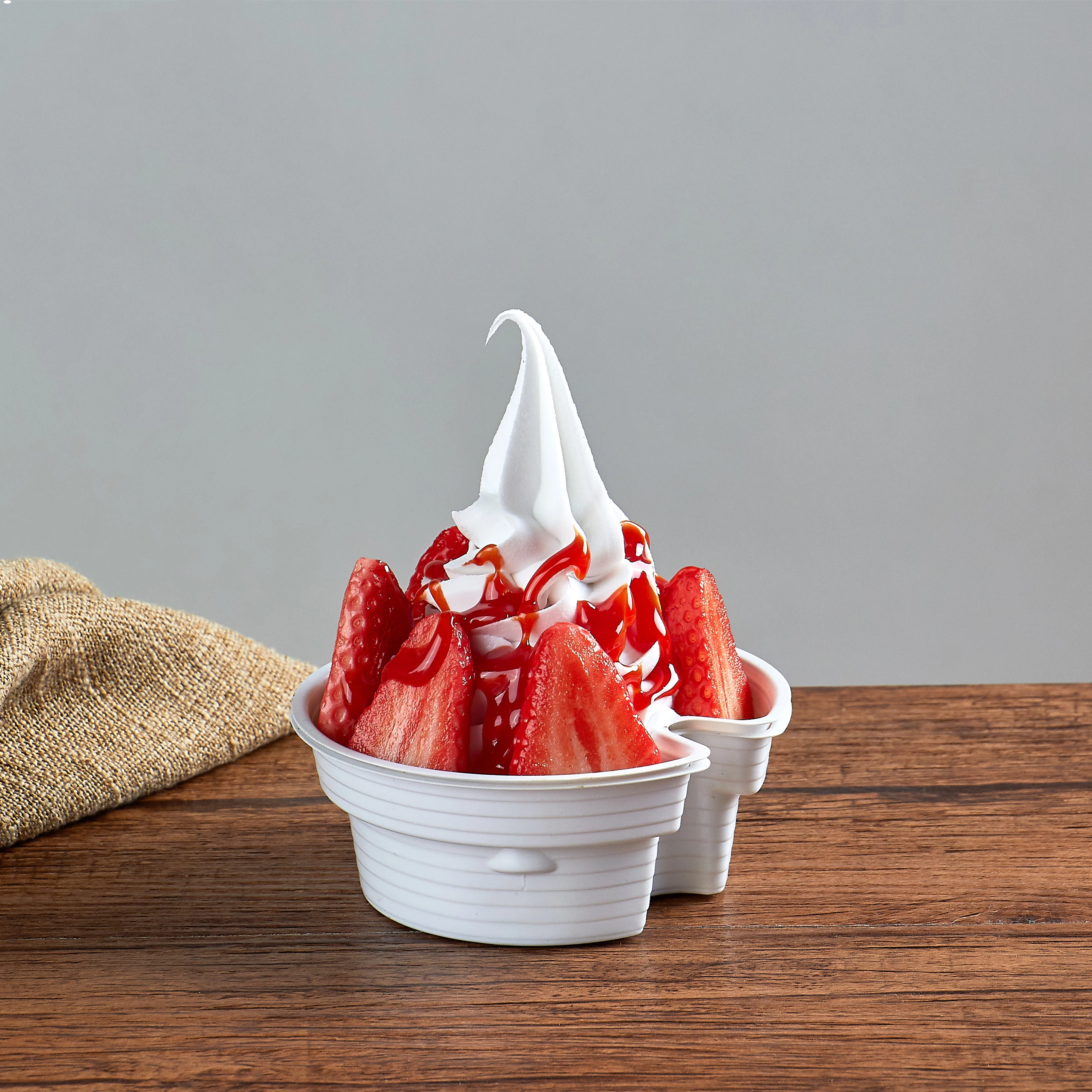 

simulation snack food model dummy liquid nitrogen smoking ice cream sample for windows display Fake Magic smoky ice cream model