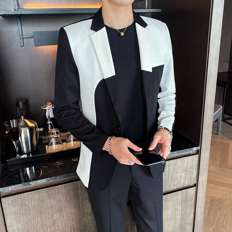 Korean-Stitching-Suit-Men-Wedding-Groom-Tuxedos-2-Pcs-Set-Slim-Fit-Suit-Jacket-Pants-Men (4)