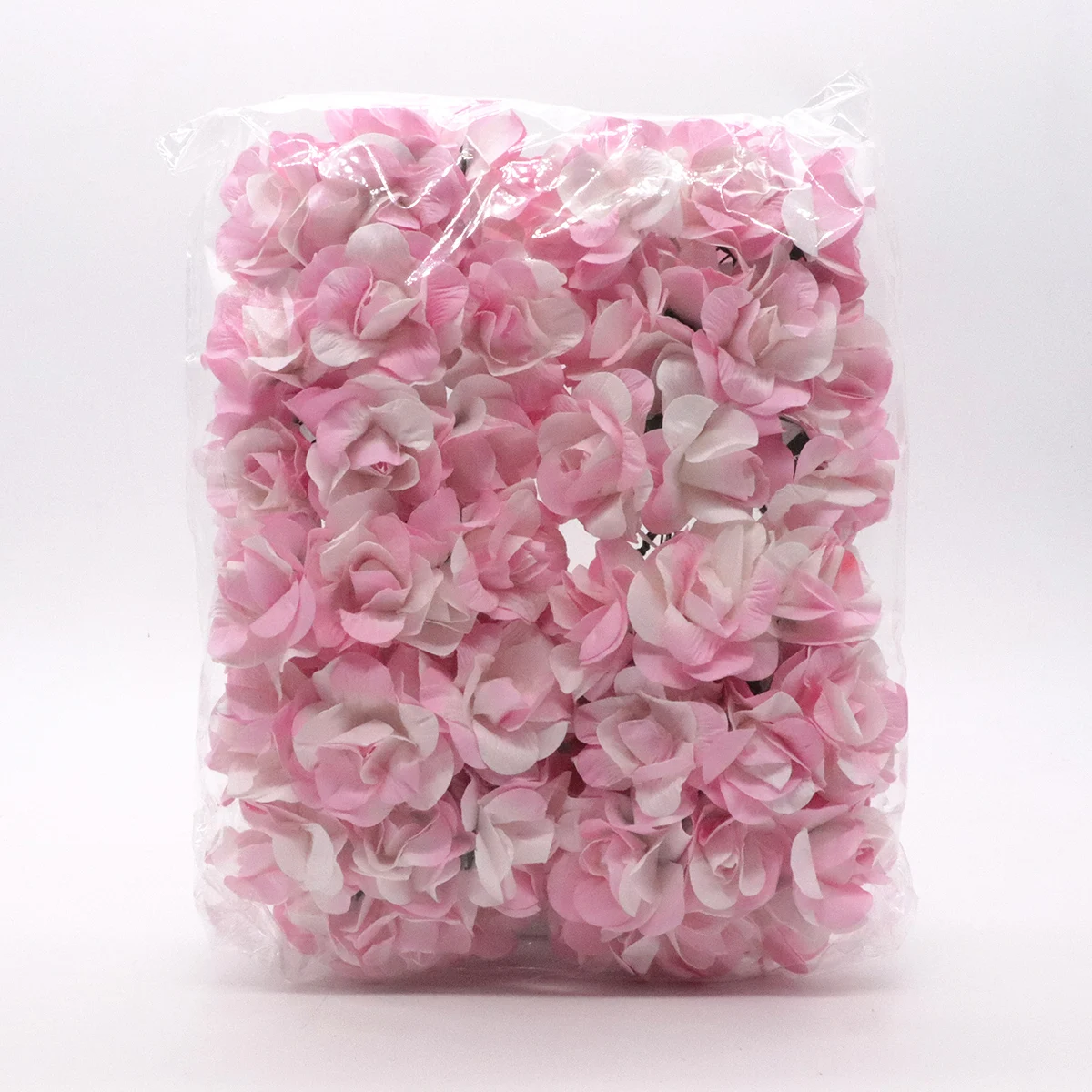 72 шт. 35 мм Искусственные бумажные розы цветок свадебное оформление букета самодельный венок на день рождение, симулированные Искусственные цветы ручной работы - Цвет: pink