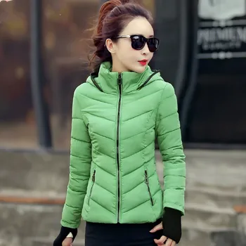 

2020 Free Shipping New Fashion Autumn Winter Padded Cotton Women Slim Thickened Warm Short Coat Student Jacket Hooded