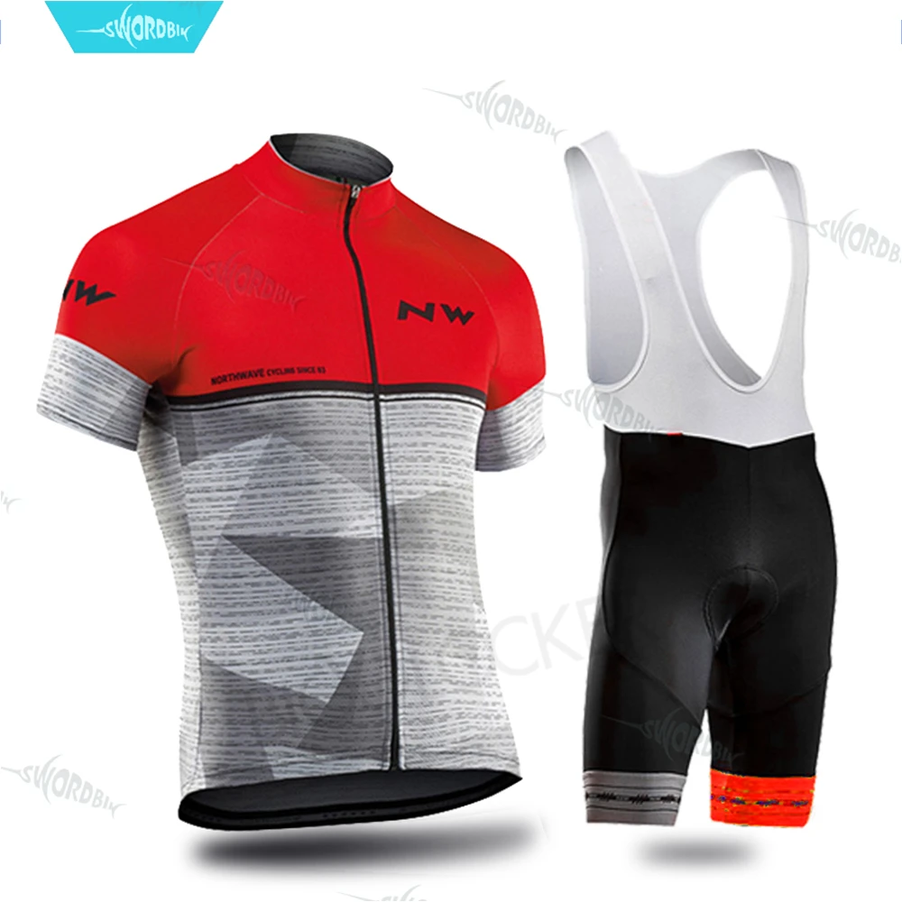Bib Cycling Set Наборы велосипедной одежды Bib Велоспорт Набор Джерси костюм короткий рукав Джерси Горный комплект для велосипеда сетка ткань дышащие - Цвет: Bib Cycling Set