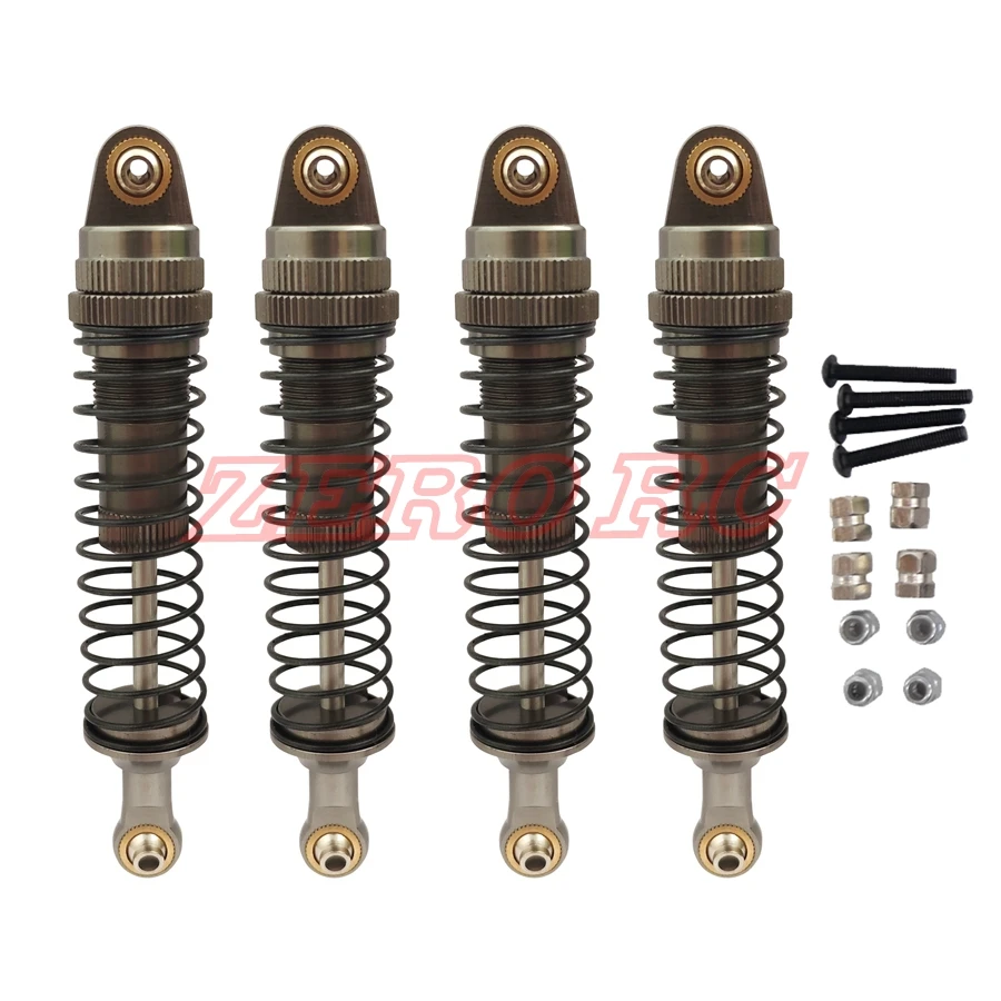 4PCS EXTERNAL SPRING 90mm OIL SUSPENSION SHOCKS ABSORBER ROCK CRAWLER DAMPERS