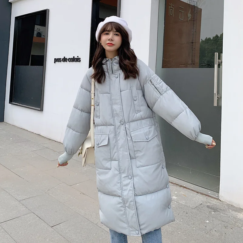 

Students Bread down Jacket Cotton-padded Clothes Women's Mid-length 2019 New Style Loose-Fit INS Cotton-padded Clothes Hooded Wa