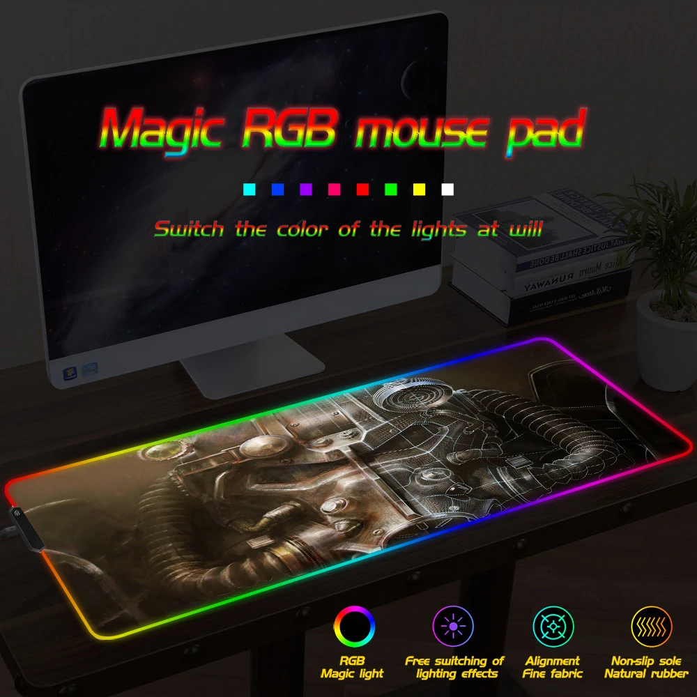 災害 アニメゲームフォールアウト 3 4 5 6 マウスパッド大型コンピュータマウスマット大型 Led ゲーミングマウスパッド夜 Rgb Usb 有線照明 Mouse Pads Aliexpress