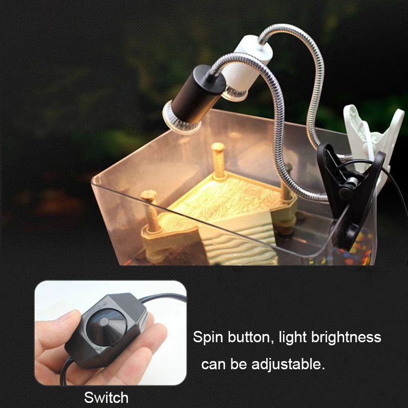 UVB E27 Pet Reptile Lamp Clip-on Bulb Lamp Holder Turtle Basking UV Heating Lamp Kit Tortoises Light Lizards Lighting  EU Plug 4