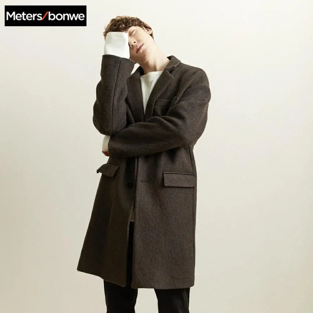 Metersbonwe Winter Woolen Jacket Men's High-quality Wool Coat Casual Slim Vintage Business wool coat Men's Trench Coat 239458 Metersbonwe Winter Woolen Jacket Men's High-quality Wool Coat Casual Slim Vintage Business wool coat Men's Trench Coat 239458