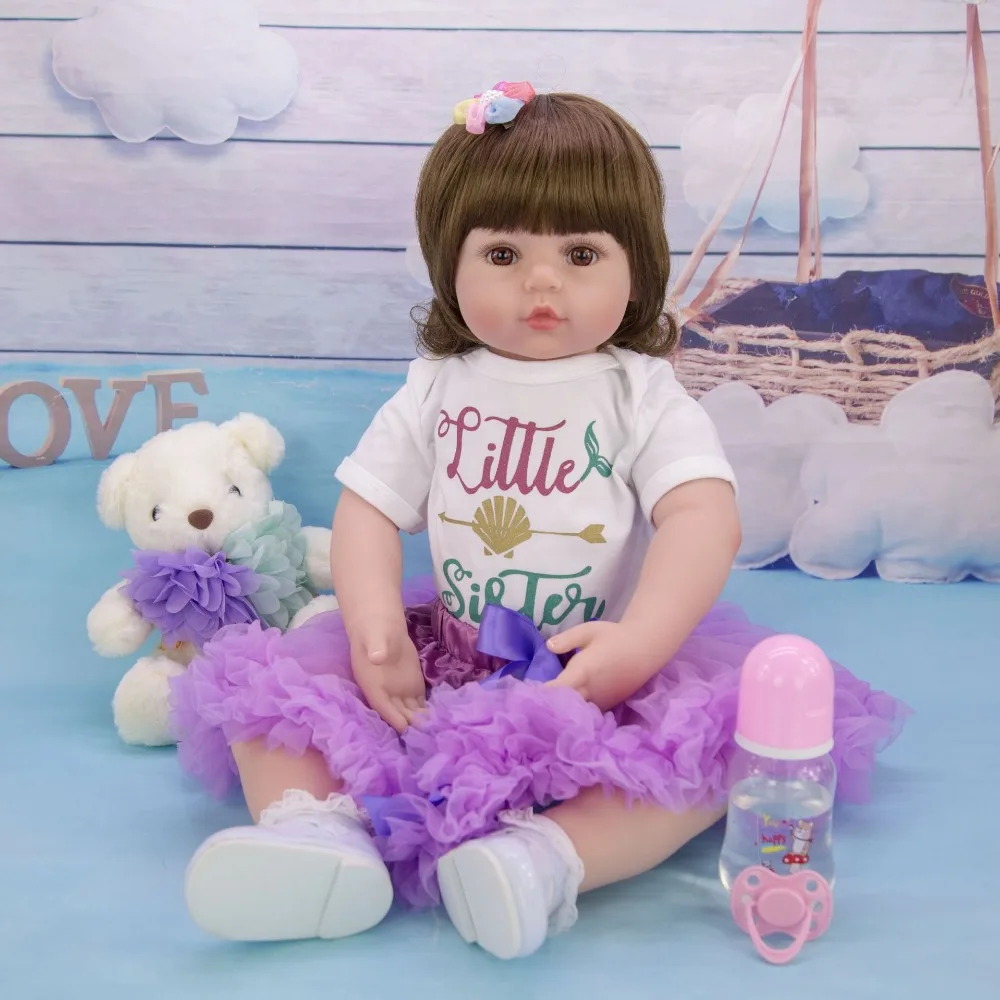 60 см сладкий bebe reborn Малыш принцесса девочка кукла силиконовая виниловая восхитительная Кукла reborn baby Bonecas menina