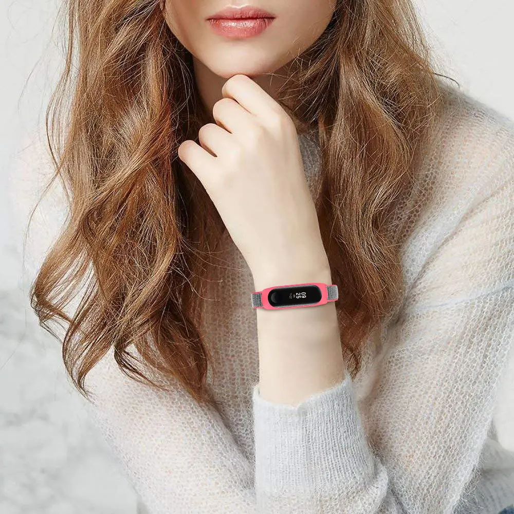 Чехол-бампер, тканый нейлоновый ремешок с петлей для Xiaomi mi Band 4 mi Band 3/4, умный чехол с браслетом, сменный ремешок на запястье