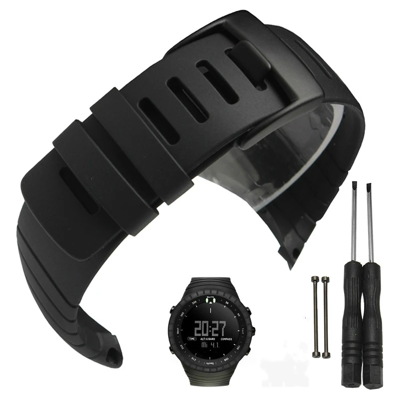 

Outdoor soft silicone rubber strap Suitable for Songtuo Suunto core CORE series Silicone rubber strap Watch accessories Black