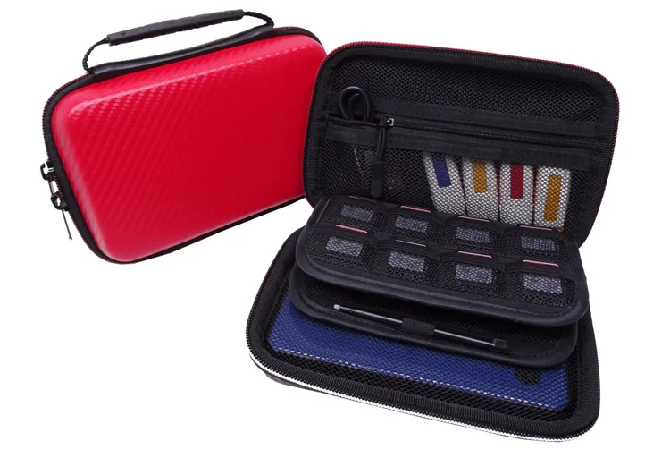 Защитный чехол для хранения nintendo 3DS, чехол для игровой карты, Защитный корпус, органайзер для кабеля, сумка, портативный чехол для переноски, сумка для путешествий - Цвет: Красный