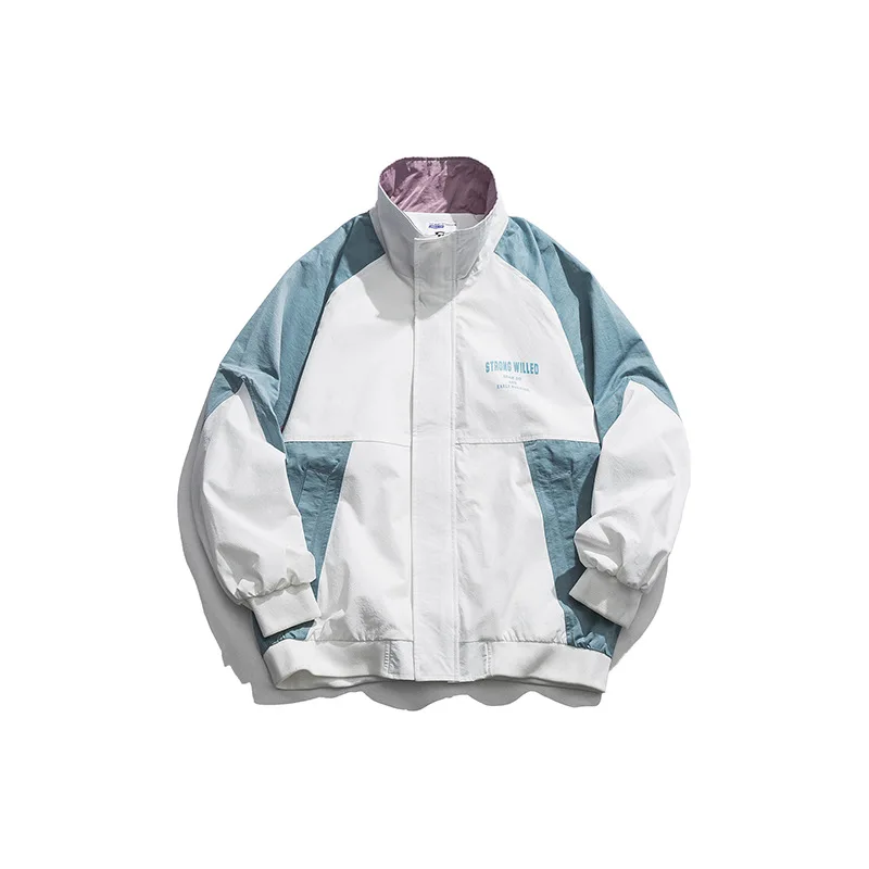 

2019 New Style Japanese-style Popular Brand Autumn Coat Men's Mixed Colors Loose-Fit Sports Stand Collar Jacket Men's Casual Top