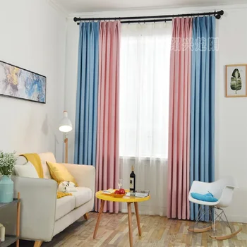 

Solid Color 100% Blackout Curtains for Living Room Linen Thickening Soundproof Curtains for Bedroom Window Drapes