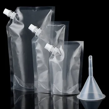 

200pcs Clear Stand-up Plastic Drink Packaging Bag for Beverage Liquid Juice Milk Coffee WB2630