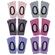 Прочные носки для йоги, тонкий дизайн, Нескользящие хлопковые носки для йоги, женские эластичные носки с открытой спиной для занятий танцами в спортзале с пятью носками