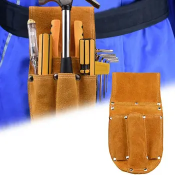

Cowhide Wearable Waist Pack Electric Drill Bag Pouch Pliers Screwdriver Carry Case Drill Bit Metal Parts Fishing Travel Tool wi