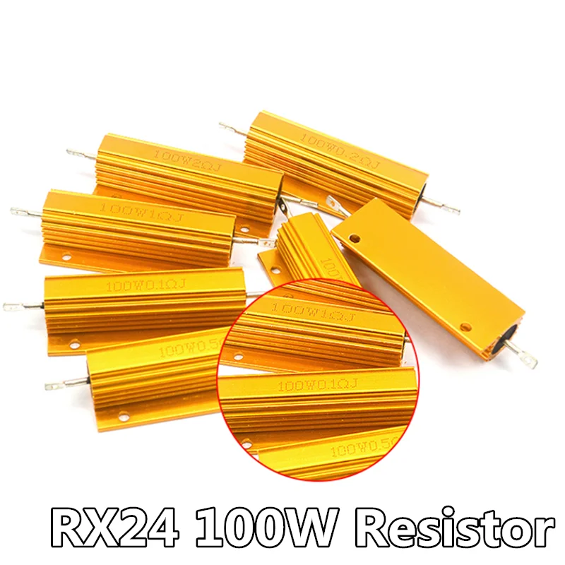 High-Power Aluminum Wirewound Resistor with Metal Shell (100W, 0.01~200K Ohm Range)