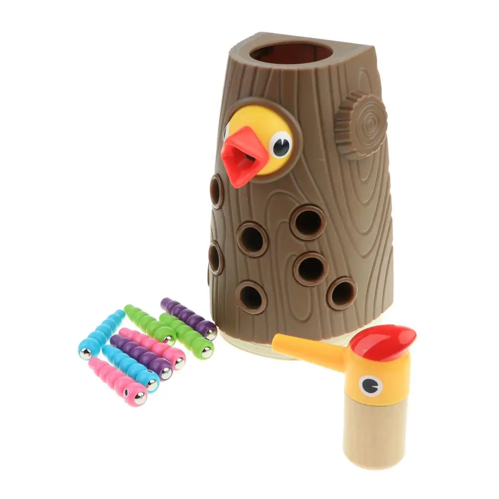 Kids Toy Animal-Game-Toy Worms Insect Fishing Magnetic Woodpecker Gifts Catch for Baby